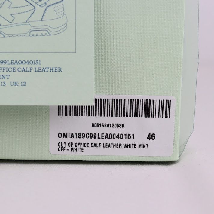 Off-White o1rshd1 Out of Office Calf Leather Sneakers in White Mint Size US 13 / EU 46 - 11 Thumbnail