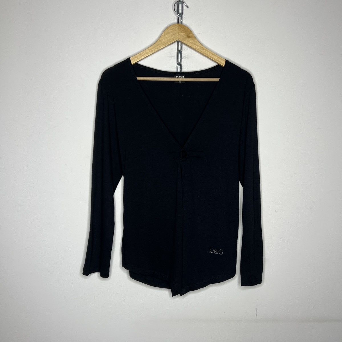 Dolce & Gabbana × Vintage Dolce Gabbana Y2K Blouse Top D&G Logo black Rhine Stone Size M / US 6-8 / IT 42-44 - 1 Thumbnail