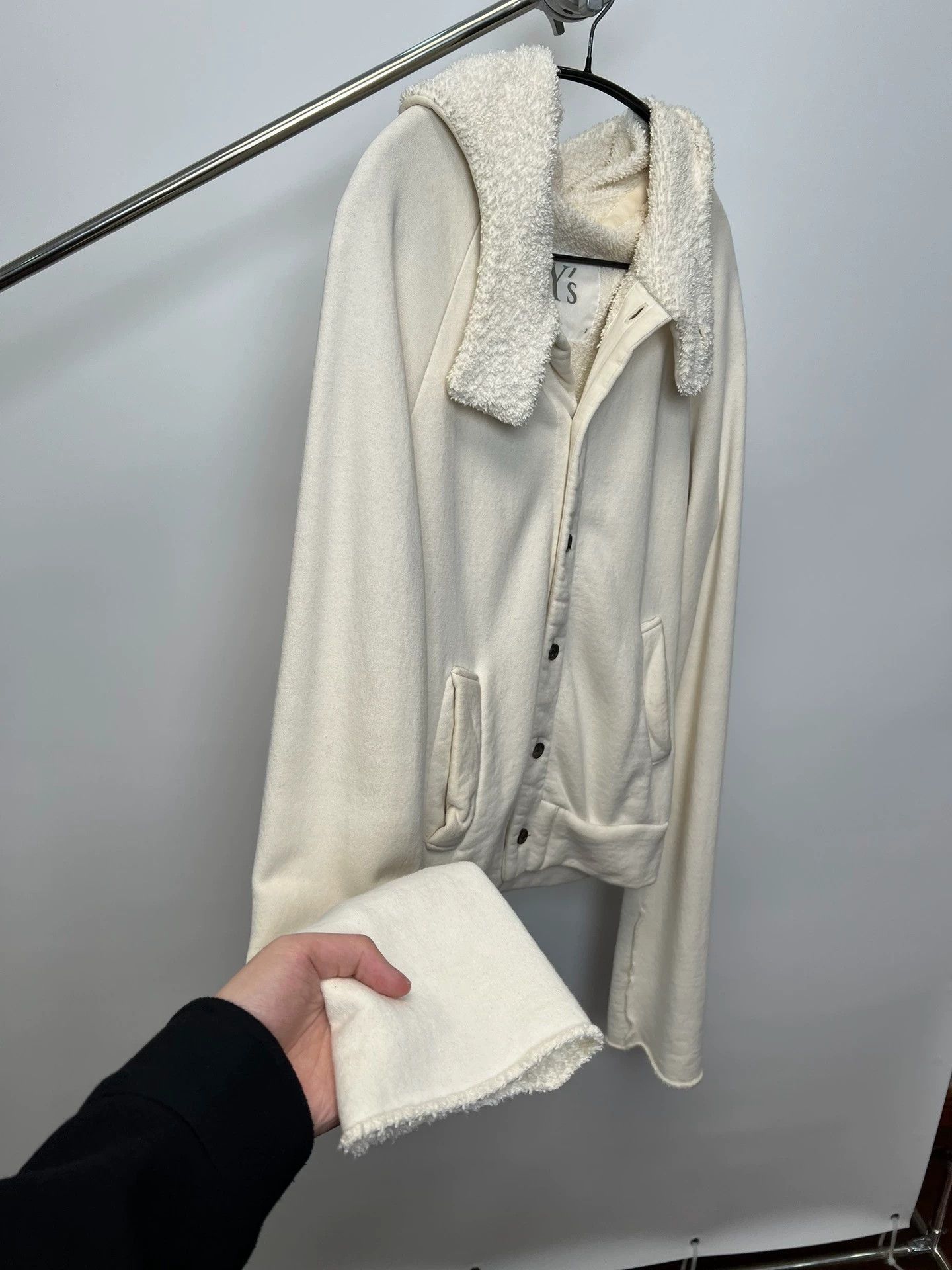 Yohji Yamamoto Yohji Yamamoto white fleece stand collar sweatshirt Size XS / US 0-2 / IT 36-38 - 4 Thumbnail