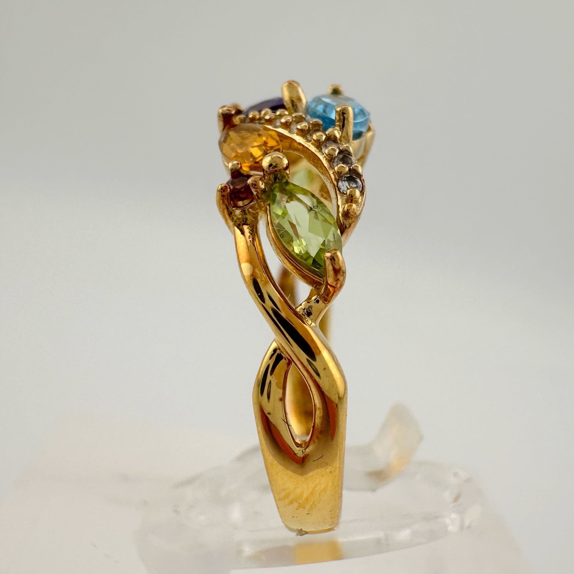 Other Colorful Gemstone Bouquet Ring in Sterling Silver Goldplate Size ONE SIZE - 7 Thumbnail