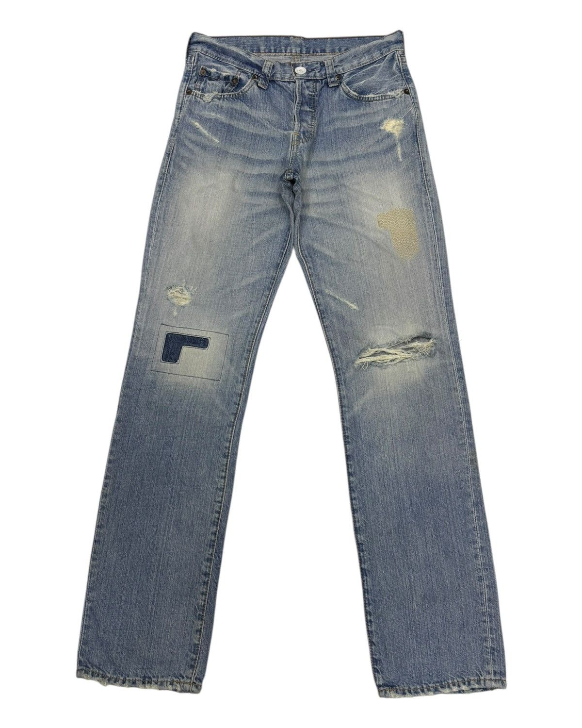Kapital Vintage Levis Patchwork Faded Distressed Denim Jean Size US 30 / EU 46 - 7 Thumbnail