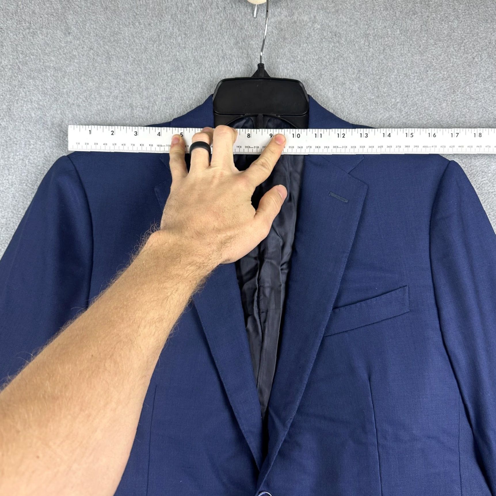 Caruso Caruso Suit Jacket Mens 40R Wool Blue Notch Two-Button Single-Breasted Italy READ Size 40R - 2 Thumbnail