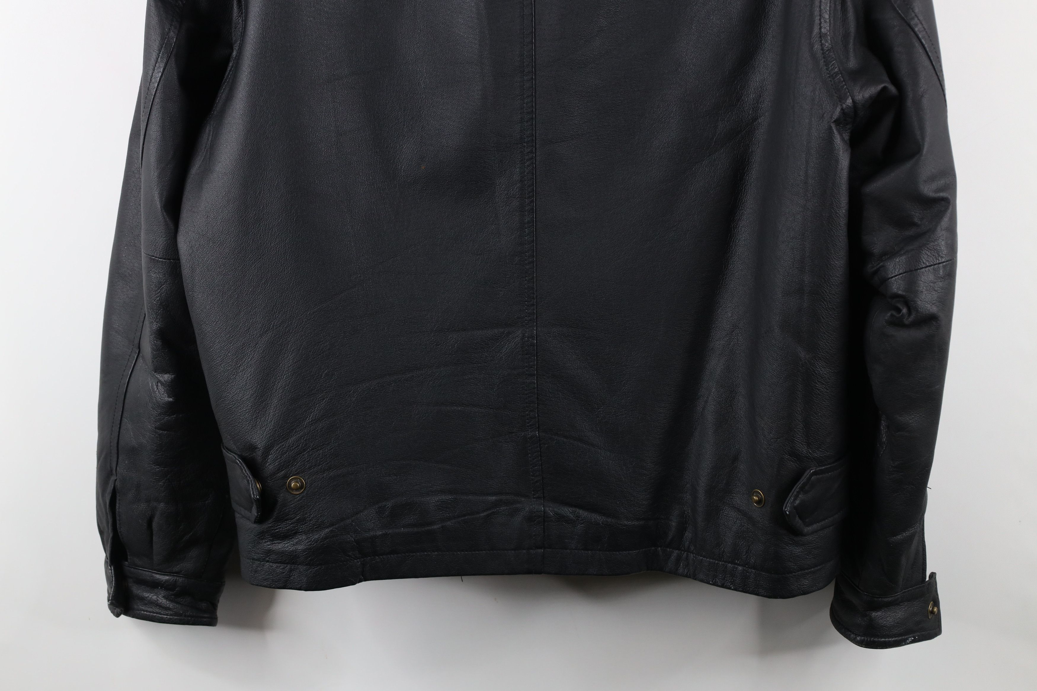 Vintage Vintage 90s Streetwear Full Zip Leather Bomber Jacket Black Size US M / EU 48-50 / 2 - 16 Thumbnail