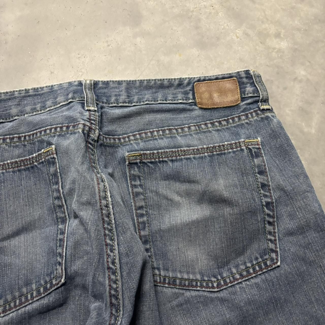 Japanese Brand × Vintage Crazy Vintage Y2K/2000s Grunge Dark Wash Skater Denim Jeans! Size US 35 - 7 Thumbnail