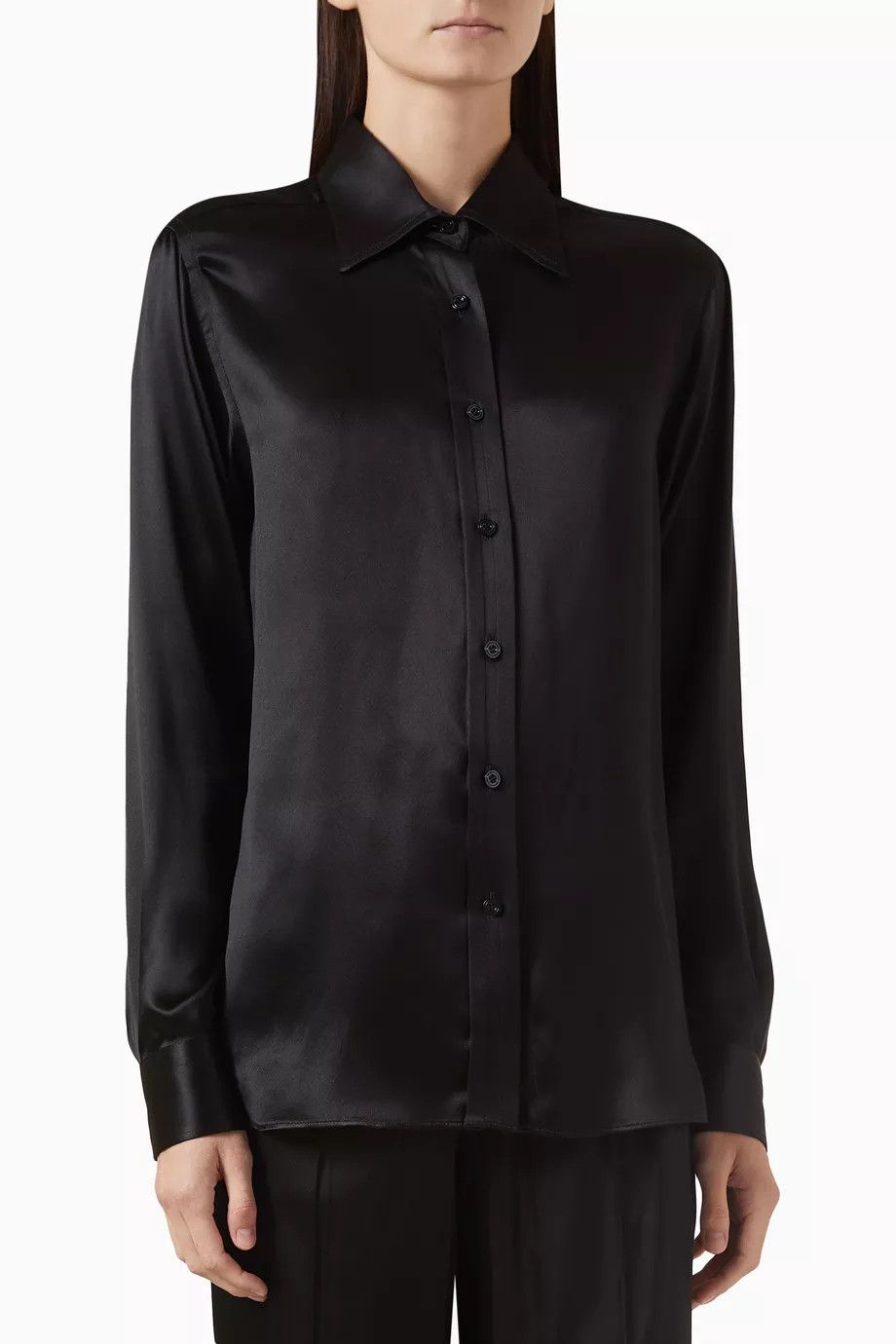 Tom Ford o1y0226 Silk Shirt in Black Size XL / US 12-14 / IT 48-50 - 1 Thumbnail