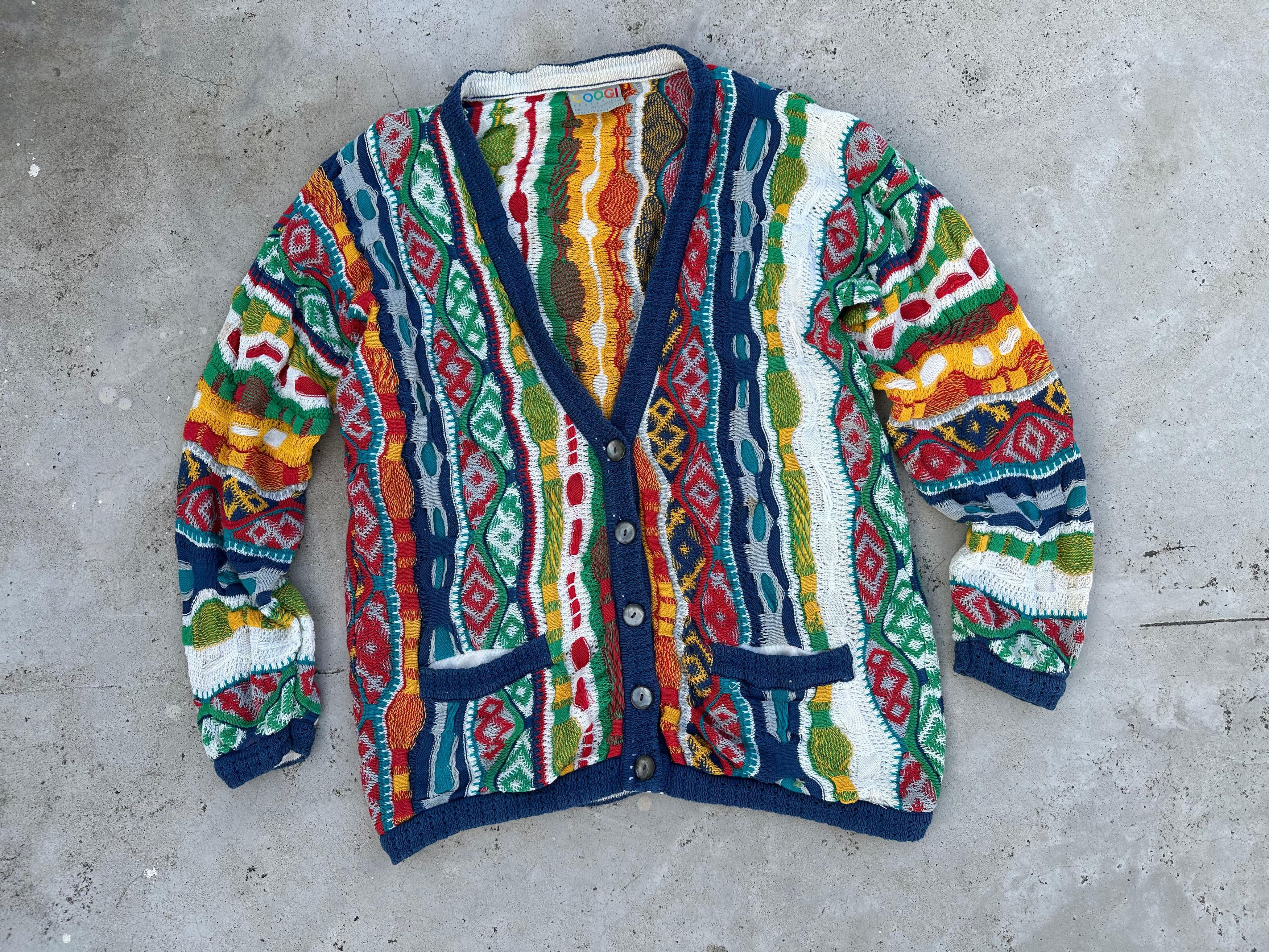 Rare💥Vintage Coogi Sweater- multicolour Cardigan