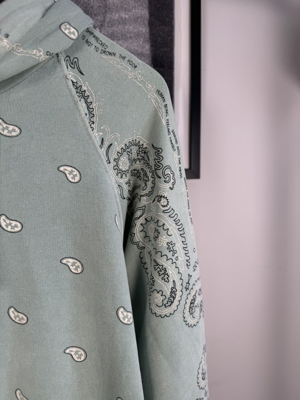 Raf Simons 🚭ARCHIVE GRAIL🚭 F/W 2004-2005 "WAVES" SEAFOAM PAISLEY HOODIE Size US XL / EU 56 / 4 - 14 Thumbnail