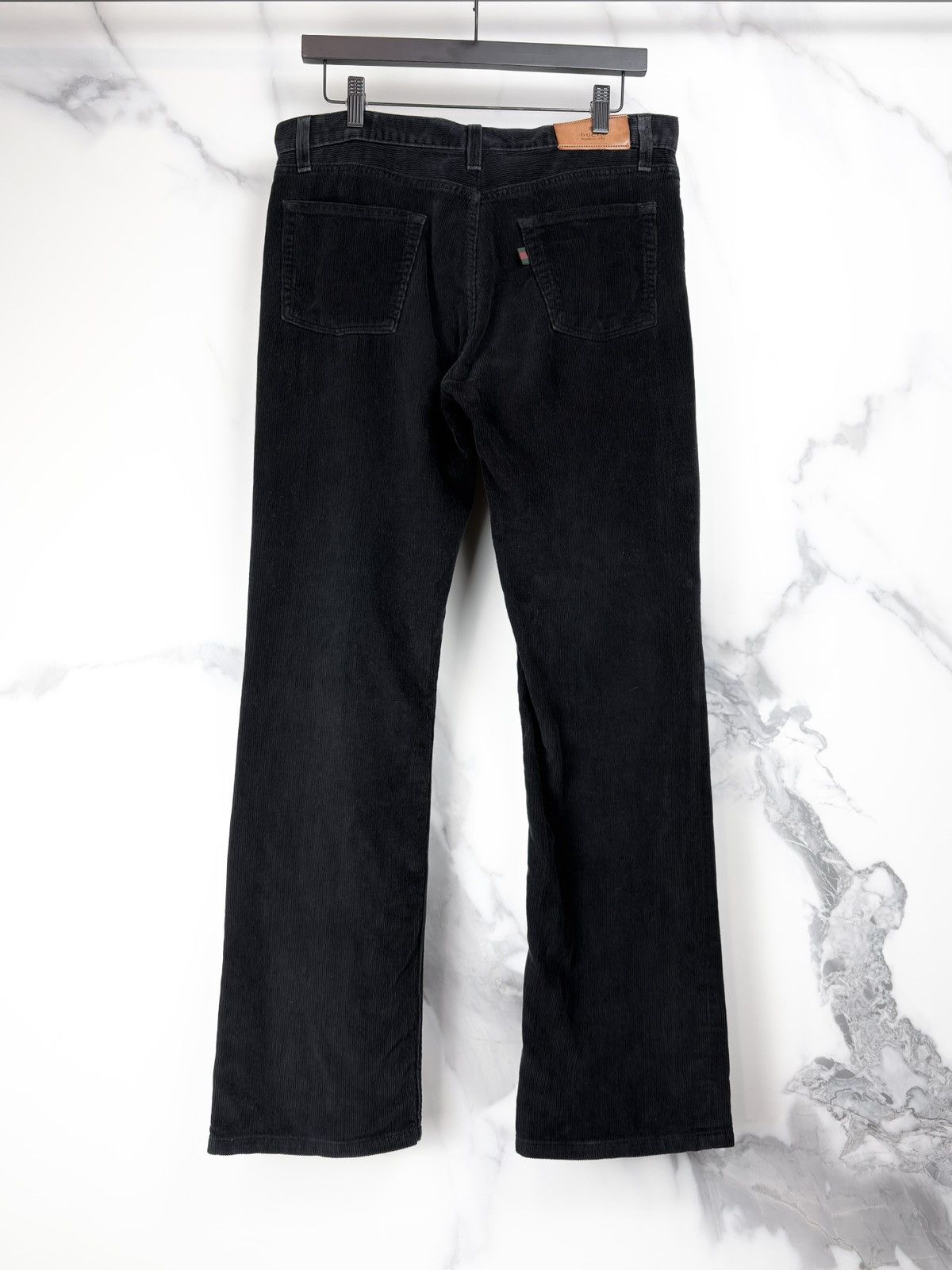 Gucci Gucci Tom Ford Leather Patch Bootcut Corduroy Jeans Black Size US 30 / EU 46 - 2 Thumbnail