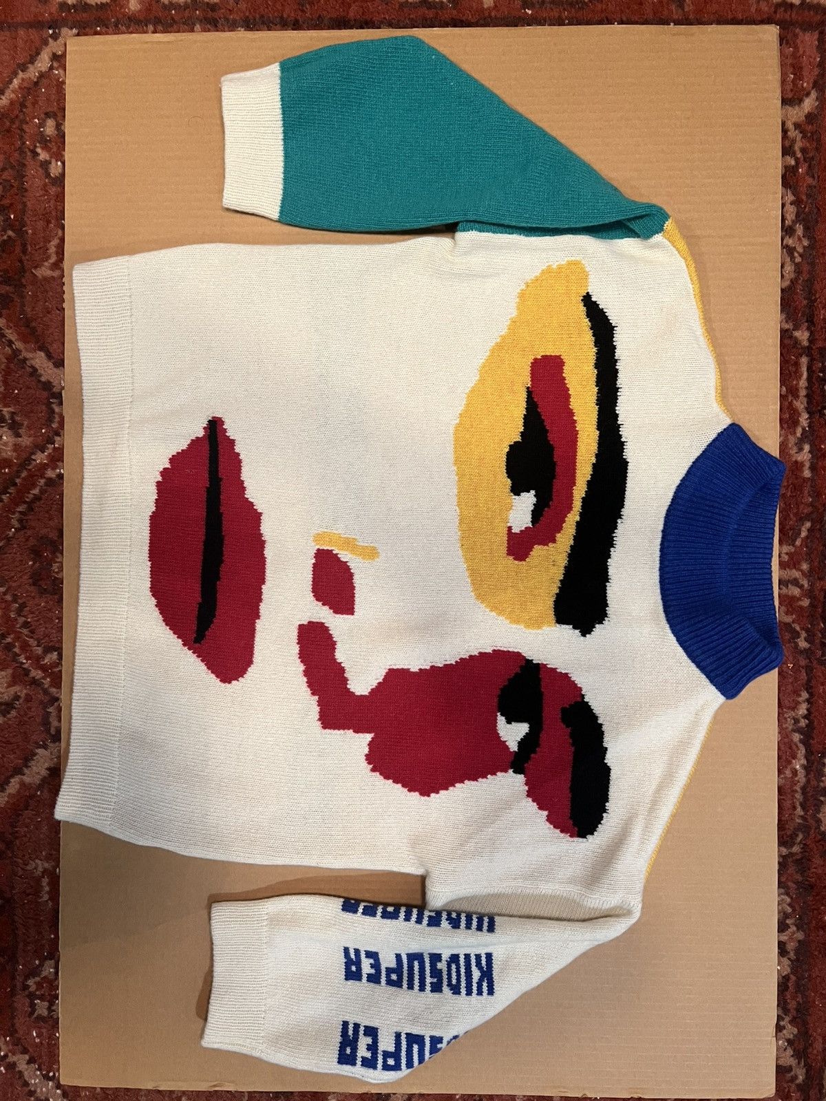 KidSuper KidSuper Face Boxy Knit sweater white A Bull in a China Shop Size US S / EU 44-46 / 1 - 1 Thumbnail