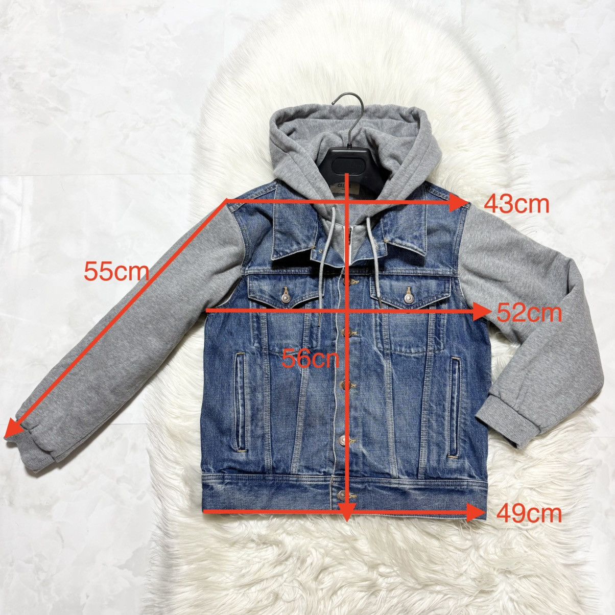 Celine Celine Union Wash Hooded Sweat Docking Trucker Denim Jacket Size XS / US 0-2 / IT 36-38 - 3 Thumbnail