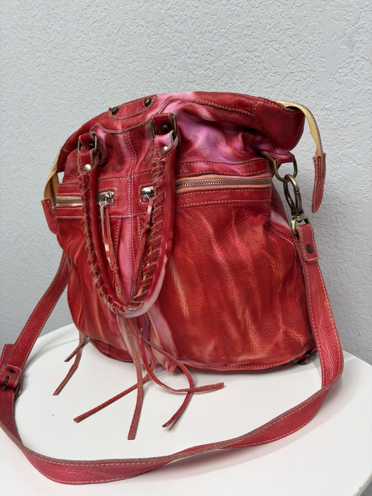 KMRii Balenciaga City Style Red Distressed Leather Bag Y2K Archive Size ONE SIZE - 19 Thumbnail