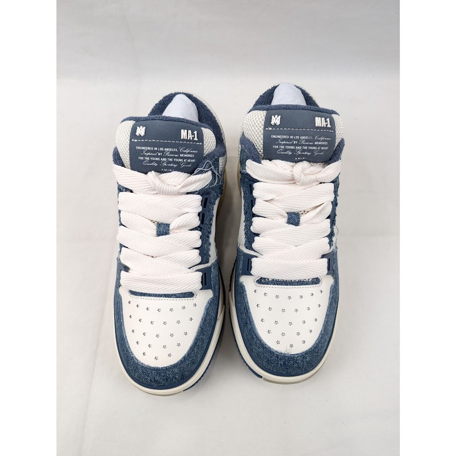 Amiri o1rshd1 Q:2 / Vintage Denim MA-1 Sneakers in Washed Indigo Size US 10 / EU 43 - 14 Thumbnail
