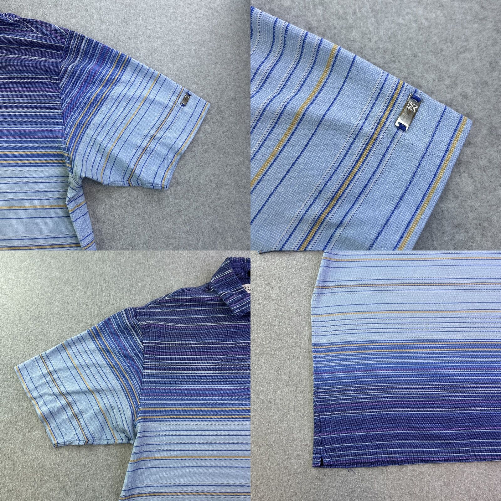 Vintage Tiger Woods Polo Shirt Mens M Blue Striped Copperhead Golf Course Adult Size US M / EU 48-50 / 2 - 8 Thumbnail