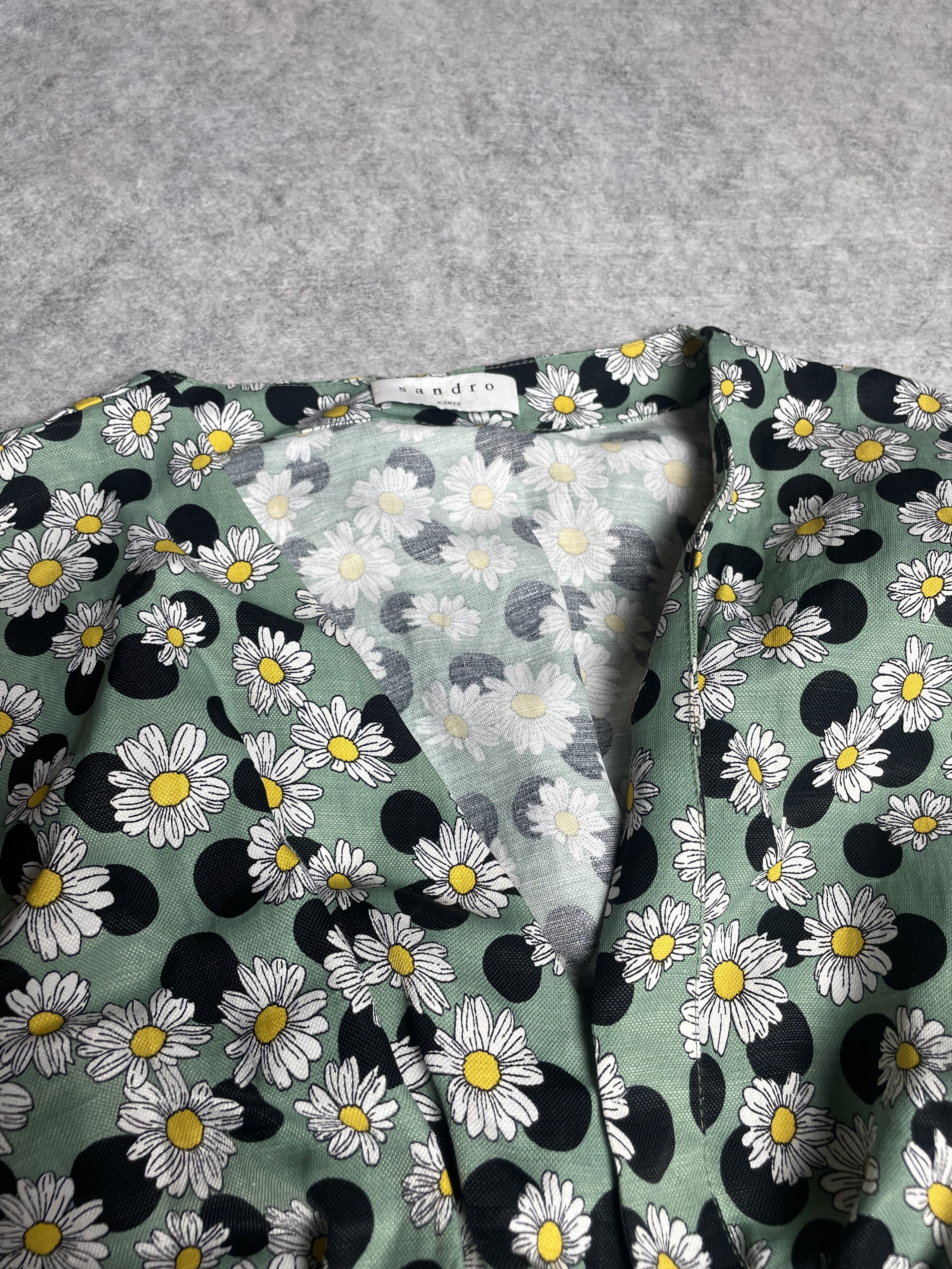 Sandro Sandro Angele Floral Print Linen Blend Mini Dress Size EU 36 Size S / US 4 / IT 40 - 8 Thumbnail