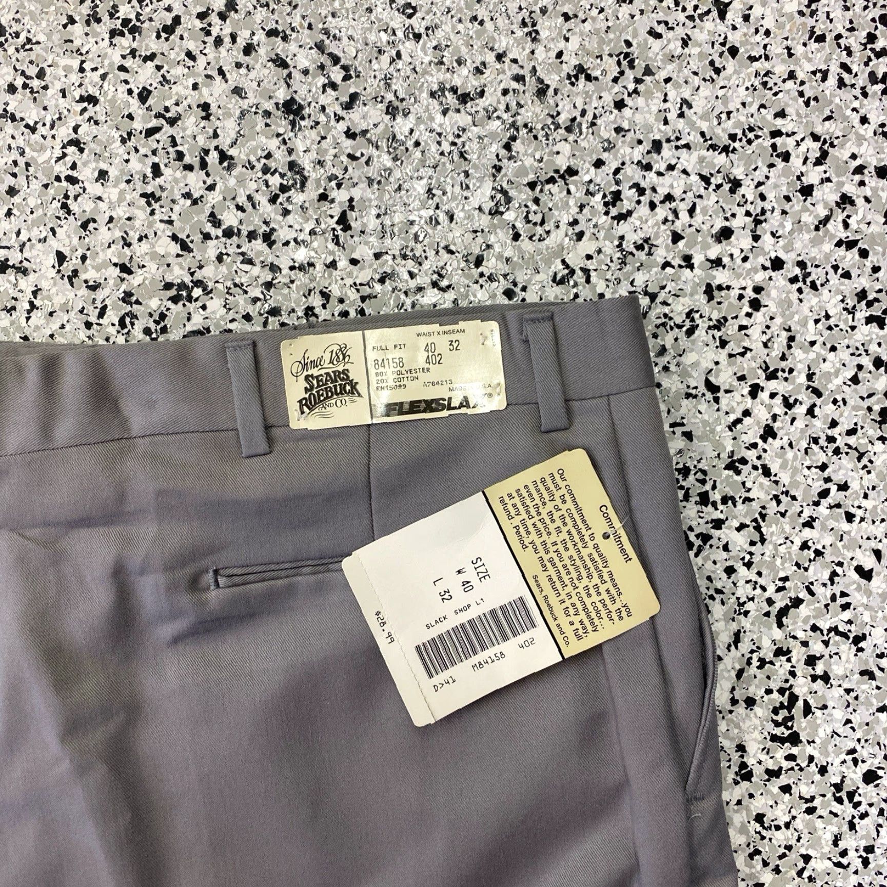 Vintage VINTAGE Sears Roebuck Pants Gray 40 x 32 Regular Straight Casual Workwear Size US 40 / EU 56 - 5 Thumbnail