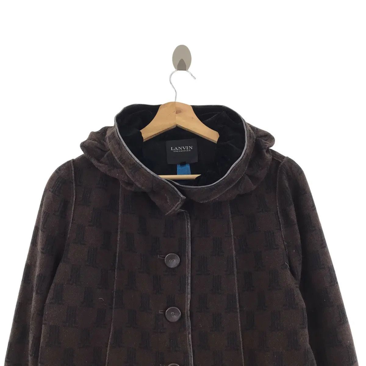 Lanvin Vintage LANVIN COLLECTION ITALY Monogram Parka Jacket Hoodie Size US M / EU 48-50 / 2 - 2 Thumbnail