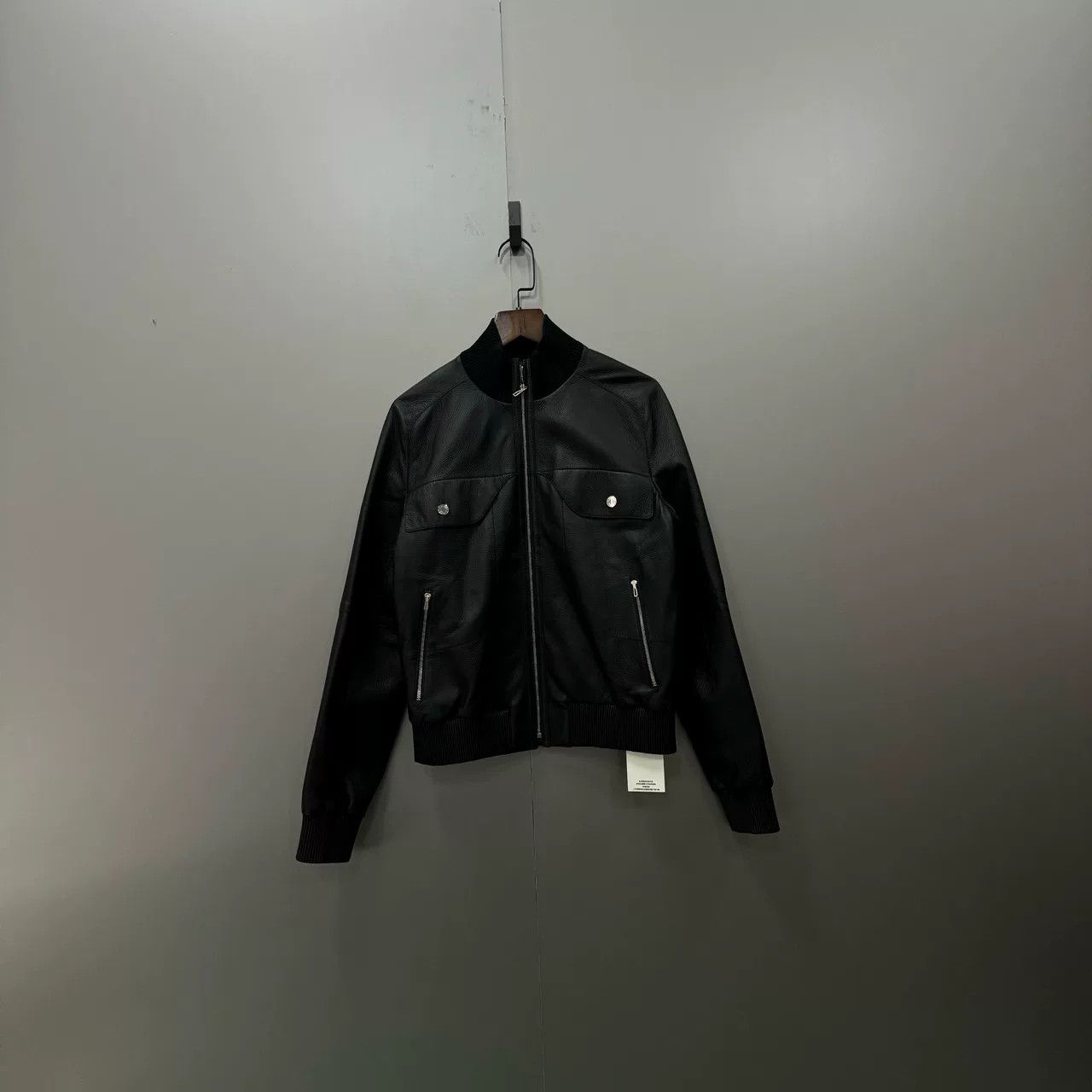 Hermes Hermes Black Leather Baseball Collar Jacket Size XS / US 0-2 / IT 36-38 - 1 Thumbnail