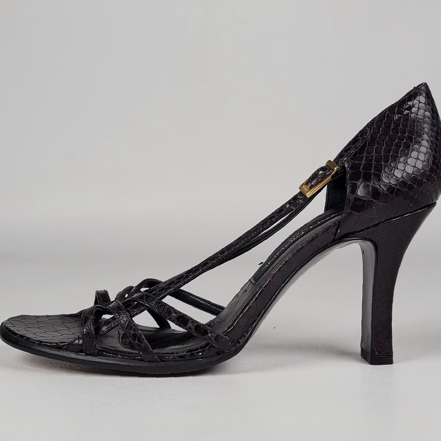 Evan Picone VINTAGE Evan Picone Snakeskin Pumps Women's Size 8 Black Leather Stiletto Heel High 3-3.9in Woman Size US 8 / IT 38 - 6 Thumbnail