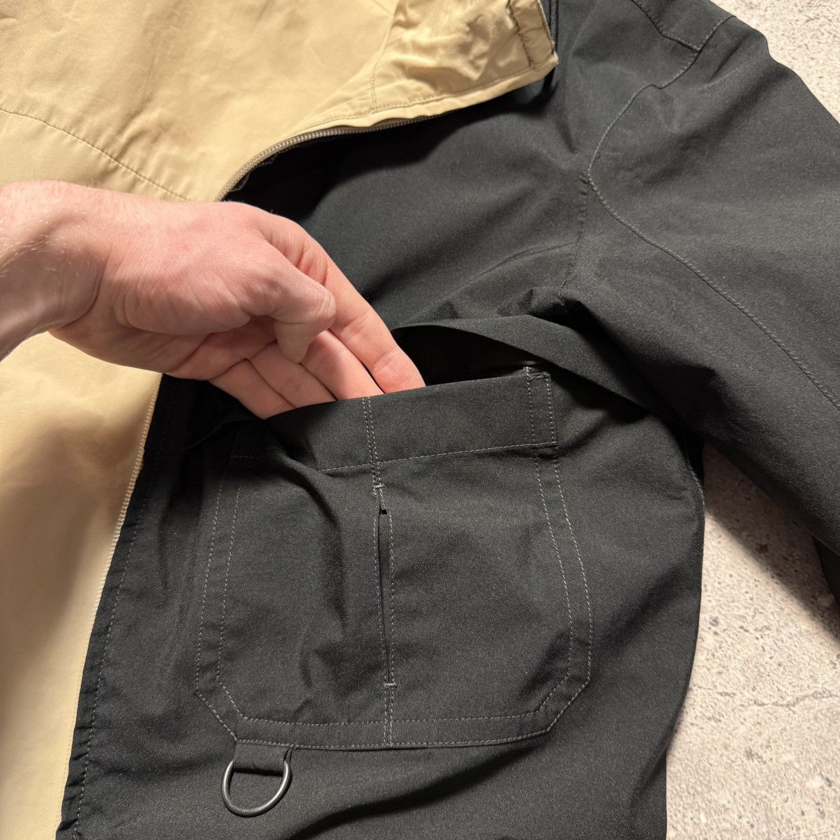 Prada Red Tab Reversible Gore Tex Black/Beige Nylon Jacket