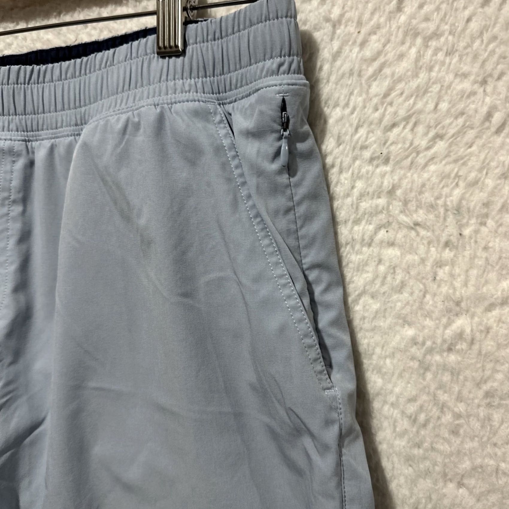 Rhone Rhone Shorts Men's L Blue Performance Athletic Drawstring Zip Pocket Black Lined Size US 33 - 6 Thumbnail