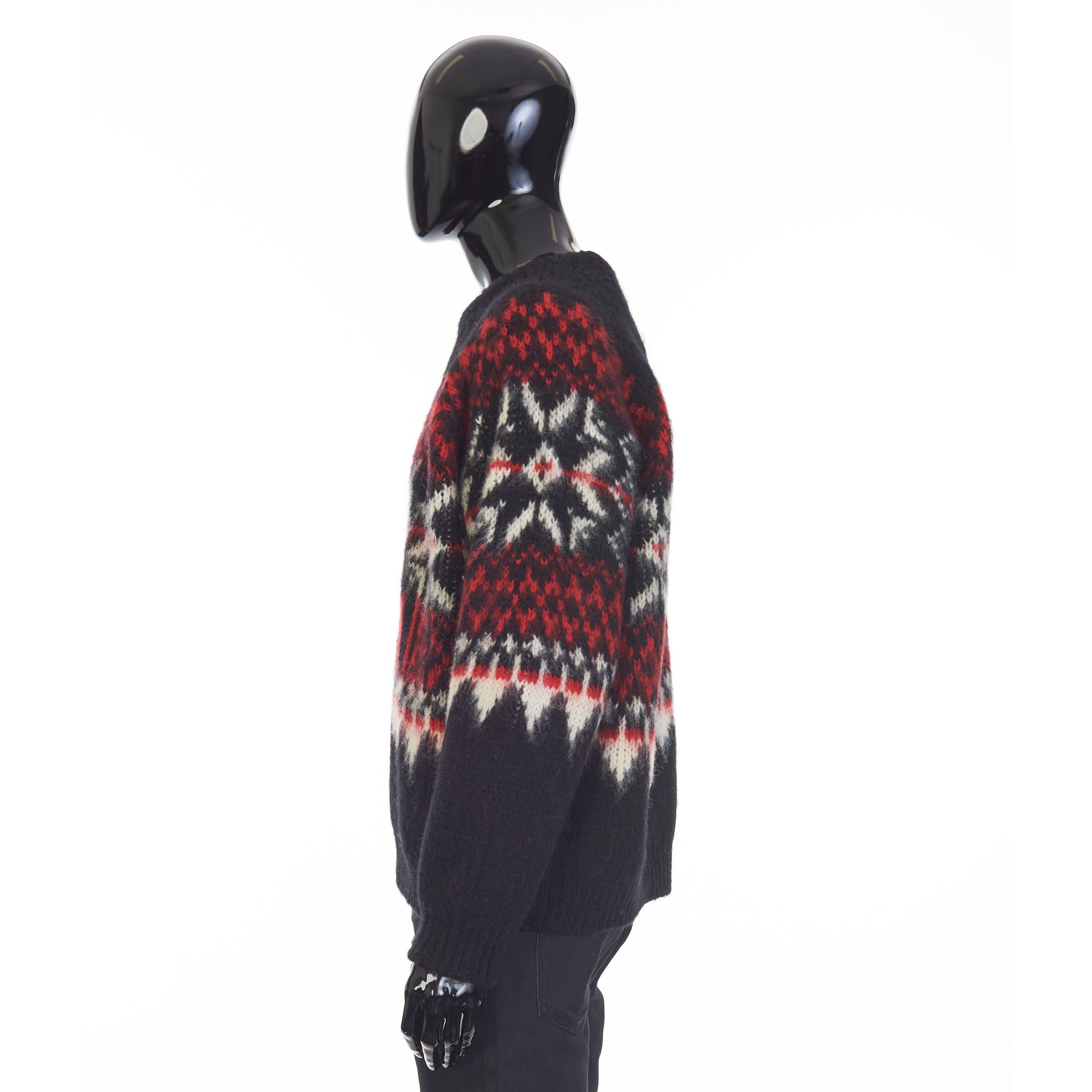 Celine Boxy Crew Neck Sweater In Snowflake Jacquard Wool Size US M / EU 48-50 / 2 - 3 Thumbnail