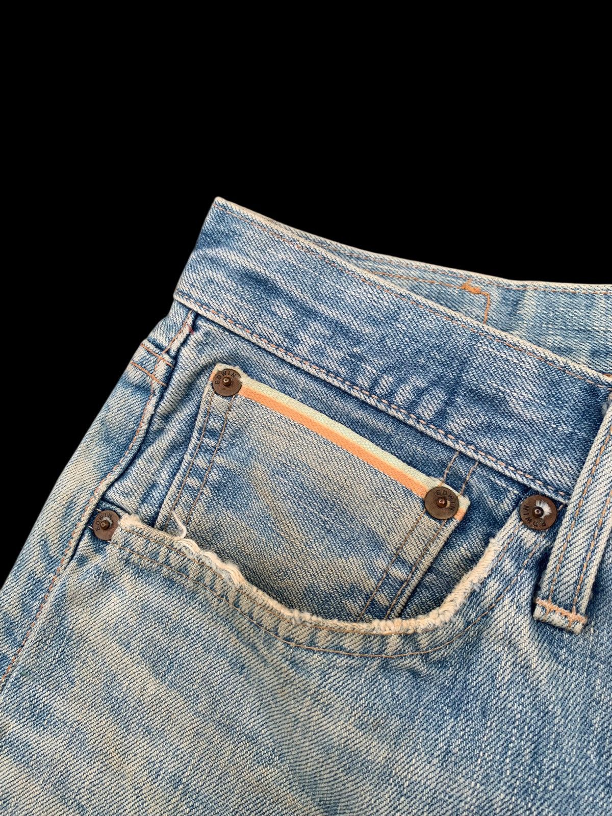 Edwin VINTAGE EDWIN 505s SELVEDGE FADED&RUSTY DISTRESSED DENIM Size US 32 / EU 48 - 14 Thumbnail