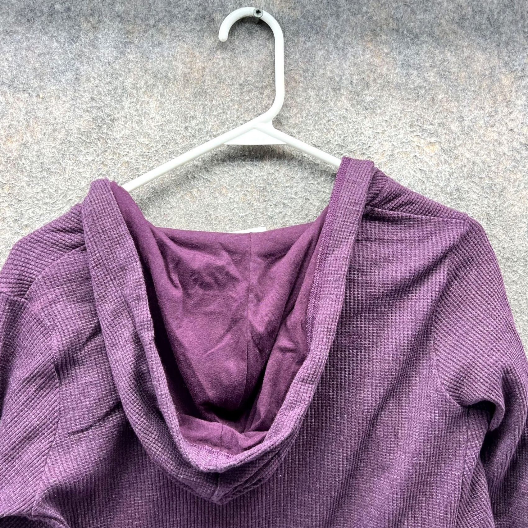 Vintage VINTAGE Columbia Sweater Womens XS Purple Waffle Knit Hooded Open Front Lightweight Size XS / US 0-2 / IT 36-38 - 6 Thumbnail