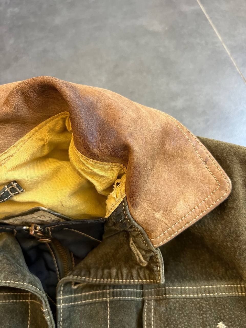 Chevignon Chevignon Green Heavy Flying Leather suede Jacket Size US XL / EU 56 / 4 - 11 Thumbnail