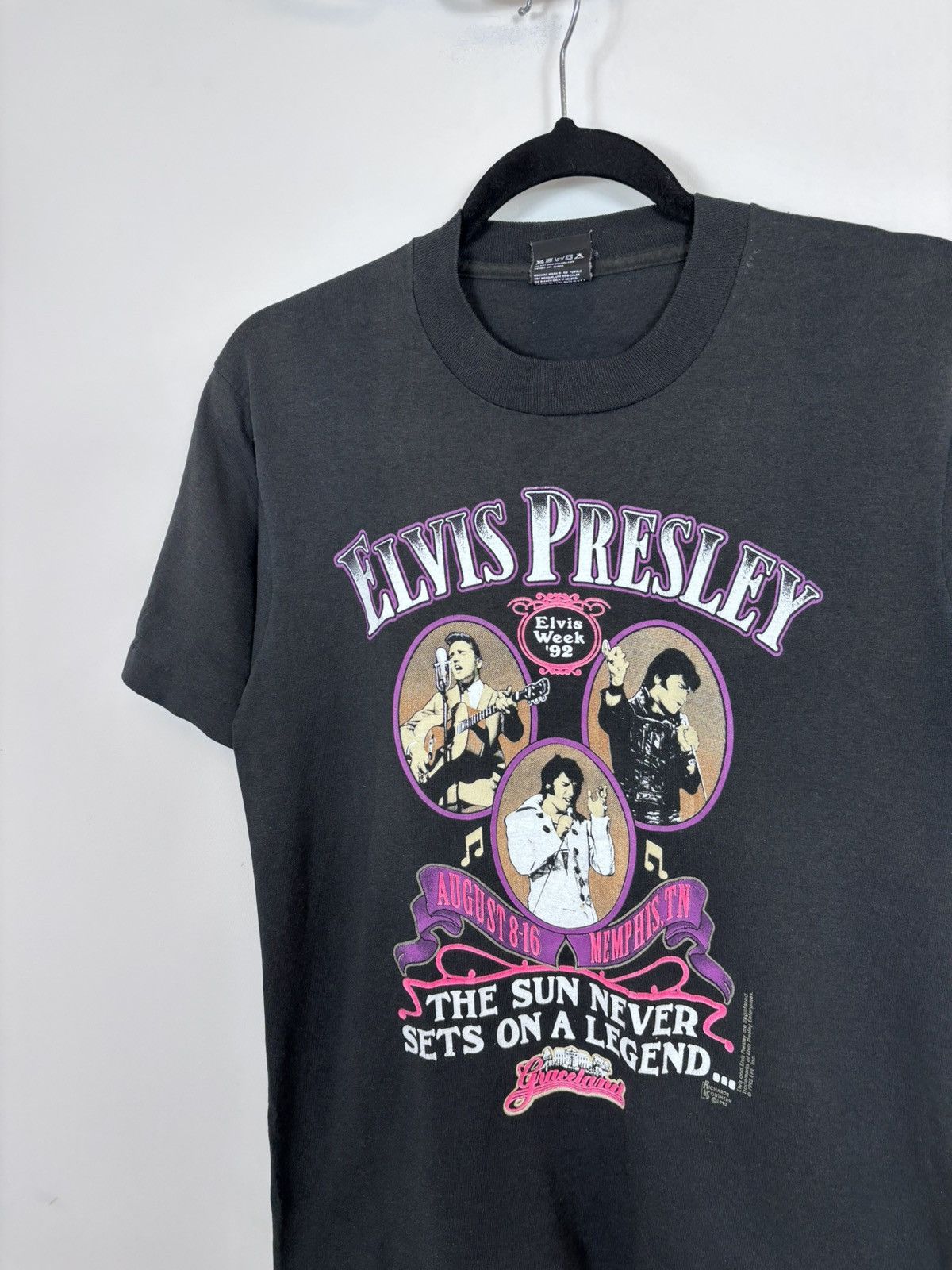 Band Tees Vintage Elvis Presley Elvis Week 1992 Black T-Shirt Tee Size US M / EU 48-50 / 2 - 3 Thumbnail