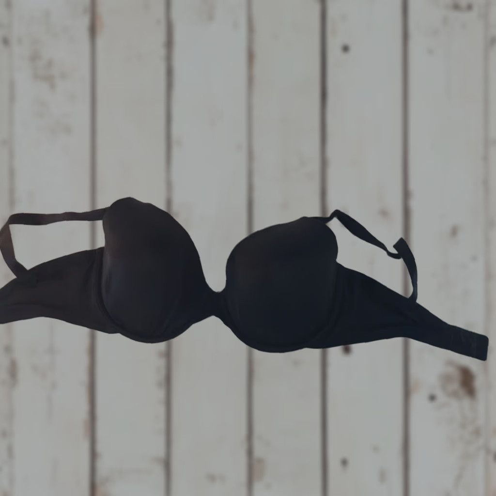 Vintage VINTAGE Maidenform Women's Push Up Bra 34DD Lightly Padded Underwired Black Classic Stretch Size ONE SIZE - 1 Thumbnail