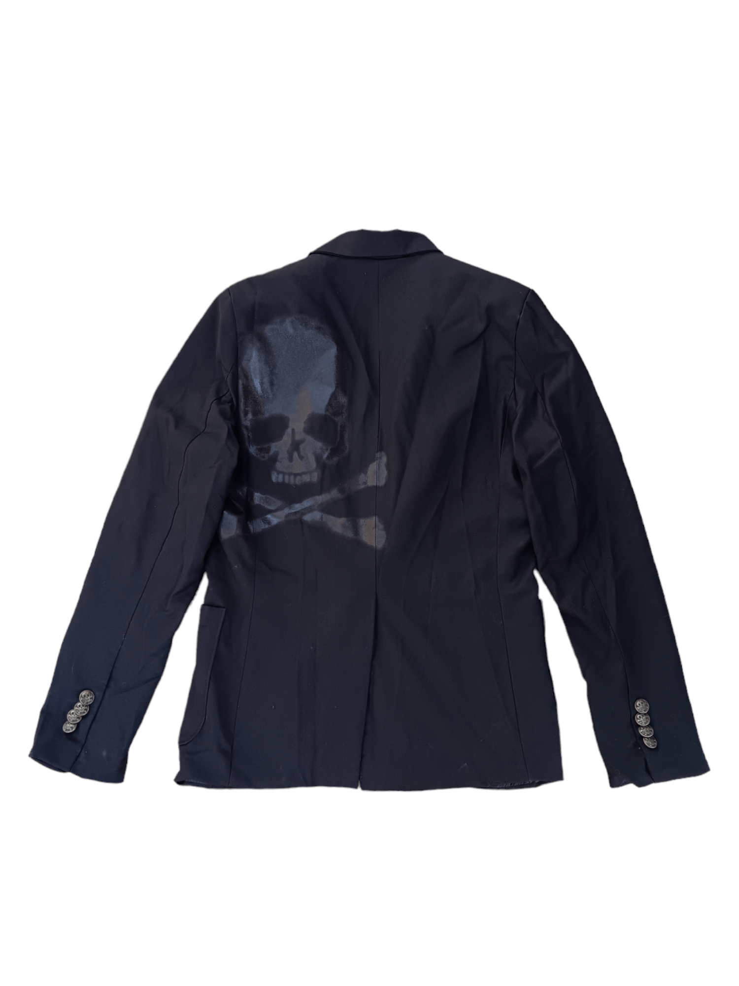 image of Attachment Skull Air Brush Black Blazer, Men's (Size Medium)