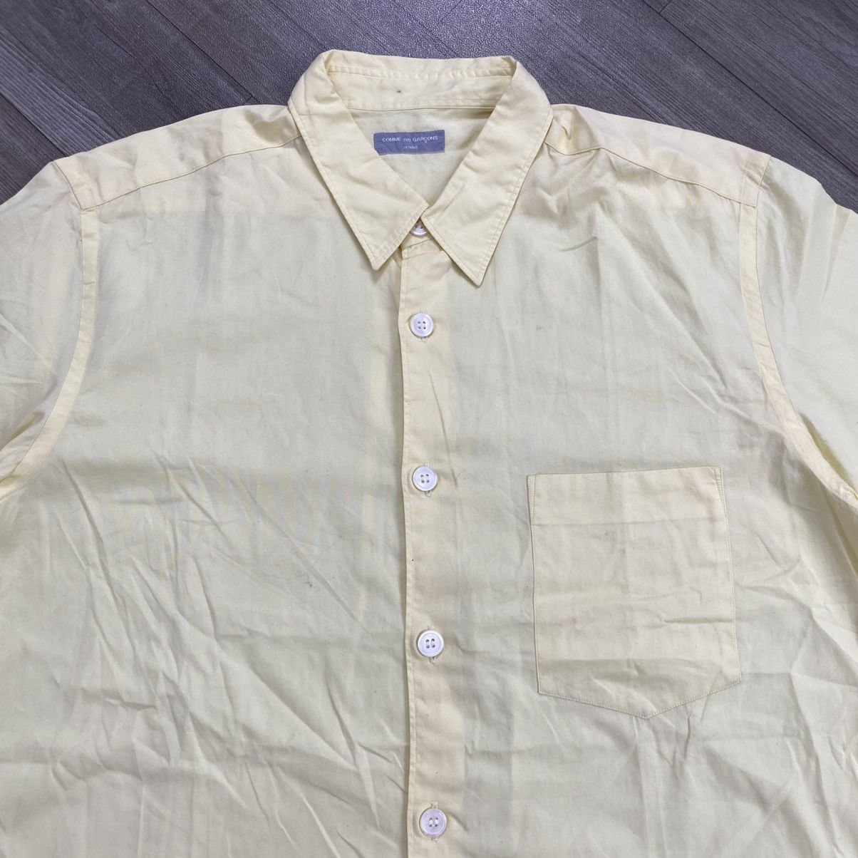 Comme des Garcons Homme AW03 Comme Des Garcons Homme CDG Yellow Shirt Designer Size US L / EU 52-54 / 3 - 3 Thumbnail