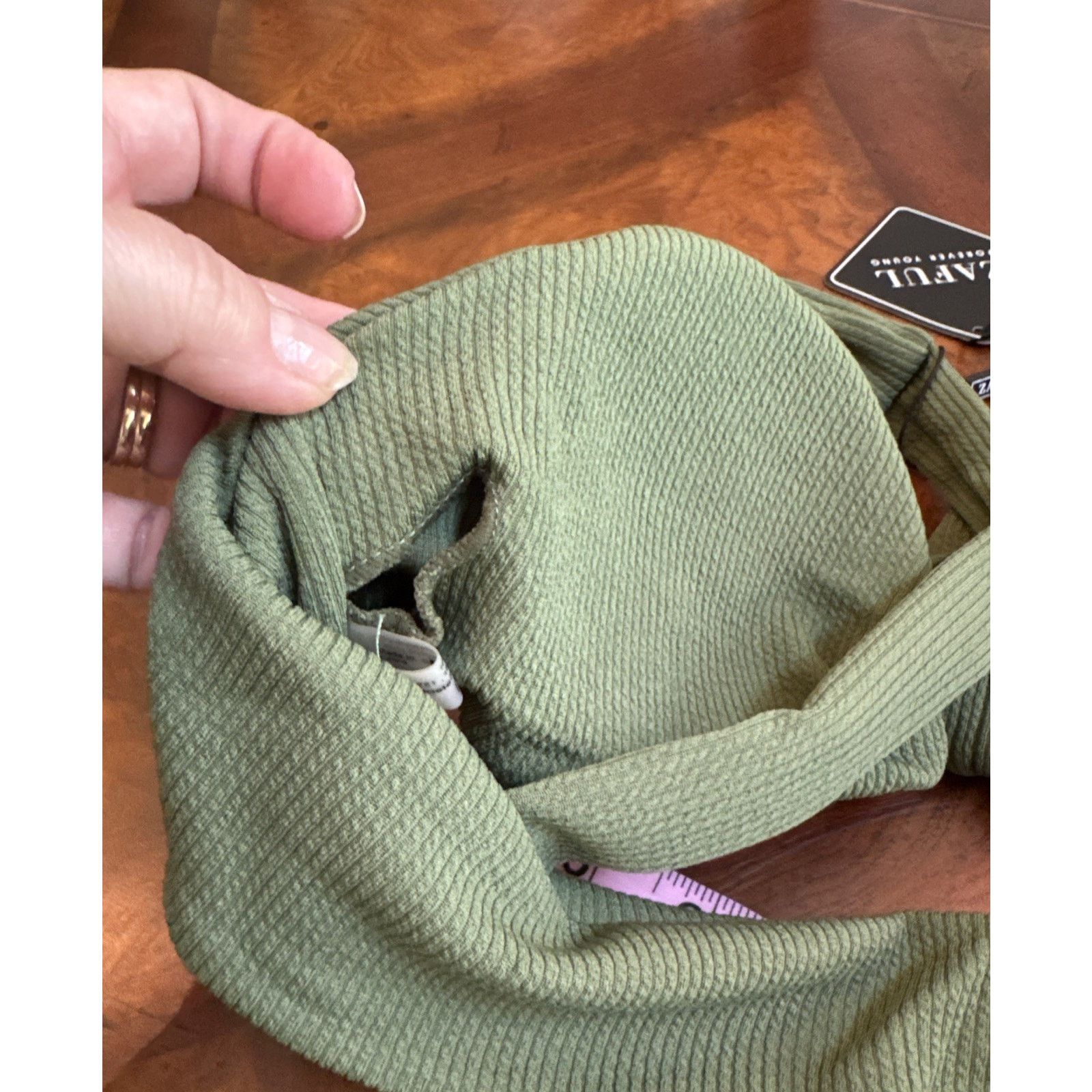 ZAFUL Bikini Zaful Olive Green Lace Up Bottoms Size M / US 6-8 / IT 42-44 - 5 Thumbnail