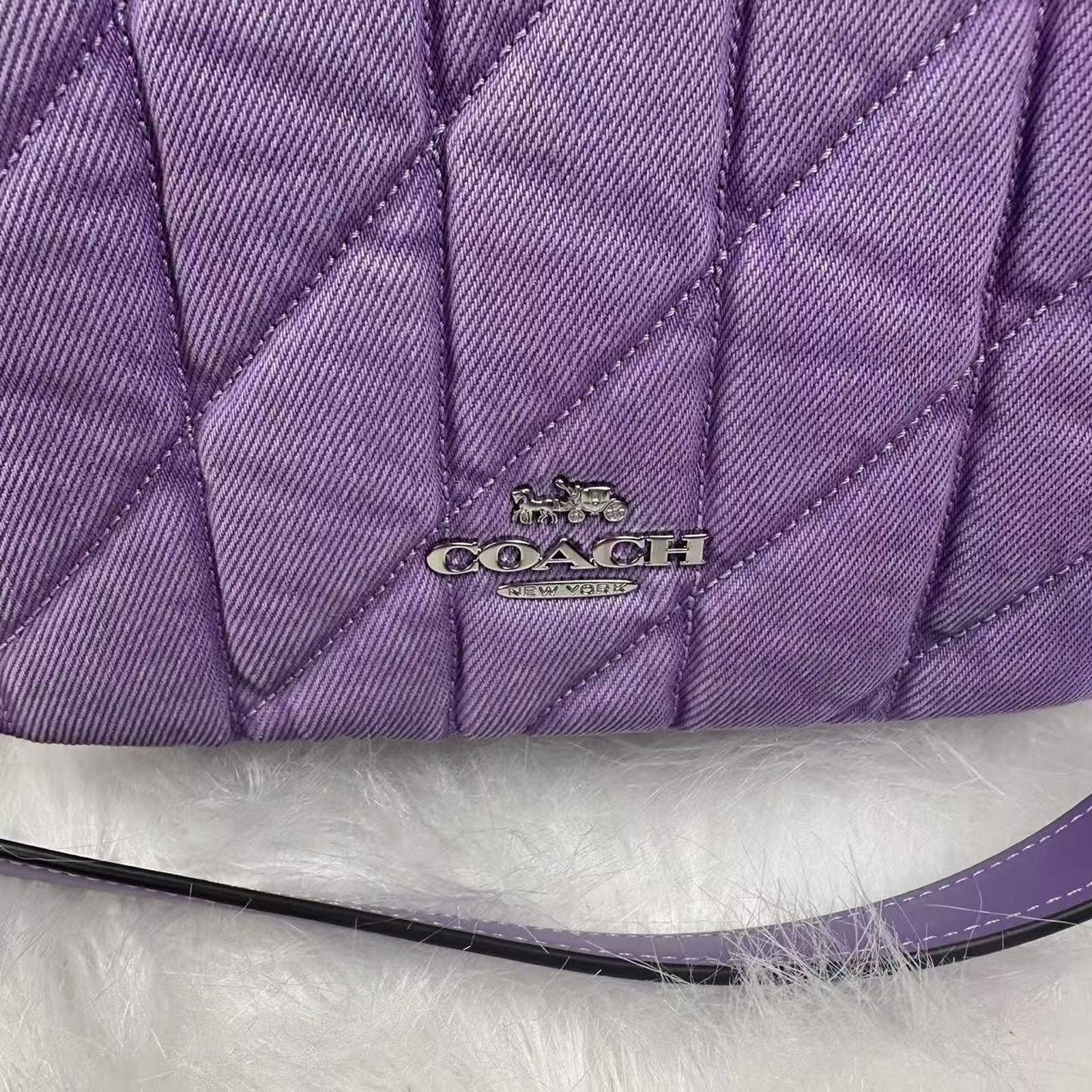 Coach Coach Quinn Shoulder/Crossbody Denim Leather/Silver/Iris NEW Size ONE SIZE - 2 Thumbnail