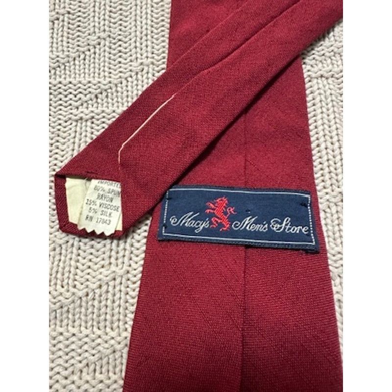 Macys Vintage Macy's maroon silk blend tie Size ONE SIZE - 2 Thumbnail