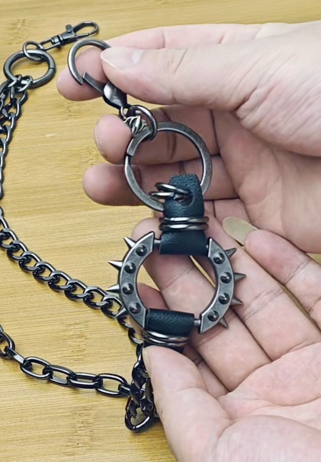 Jean × Vintage Retro Willow Nail Black Gun Plated Metal Chain Size ONE SIZE - 2 Thumbnail