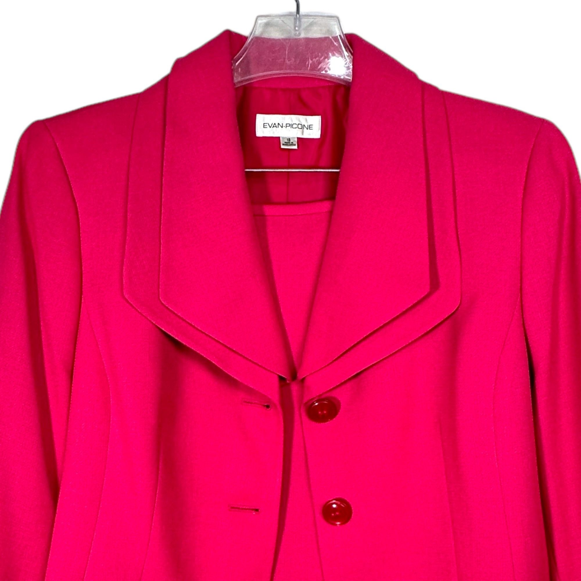 Evan Picone Evan Picone Women's Pink 2-Piece Skirt Suit Set Blazer & Ski Size 40" / US 18 - 8 Thumbnail