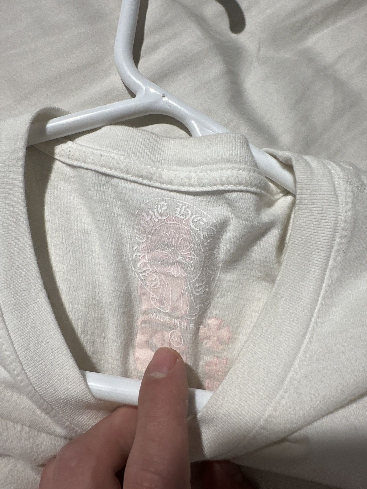 Chrome Hearts Chrome Hearts White/Pink Tracks Pocket Tee Size US XL / EU 56 / 4 - 5 Thumbnail
