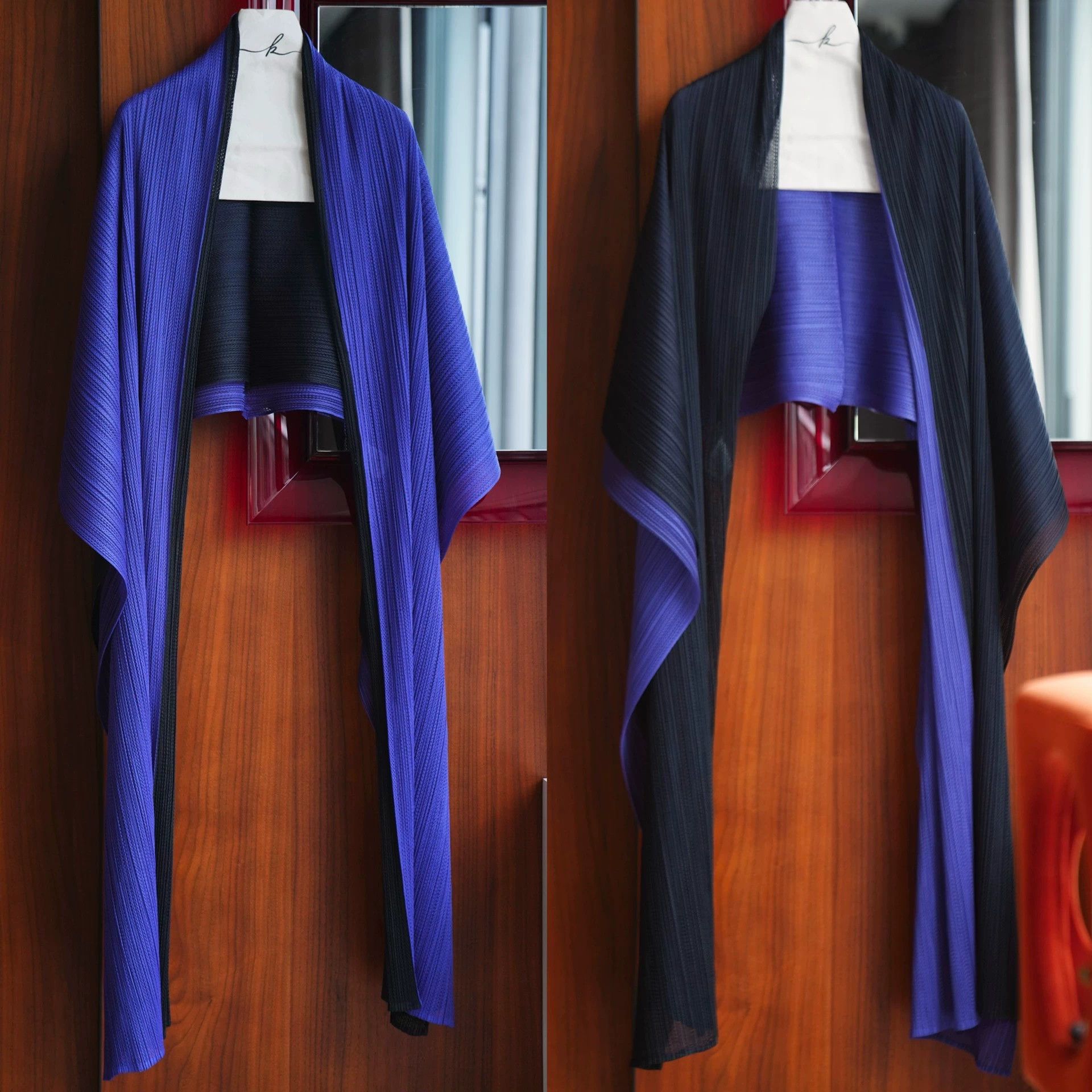 Issey Miyake Issey Miyake PP Black Purple Colorblock Multi-Way Scarf Size ONE SIZE - 2 Thumbnail