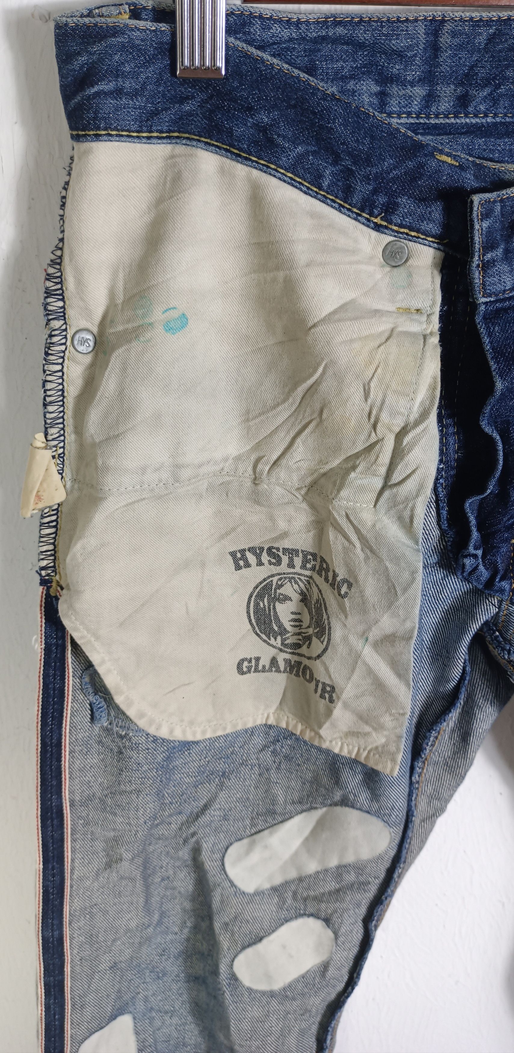 Hysteric Glamour × Japanese Brand × Vintage Vintage💥 Hysteric Glamour Full Selvedge Distressed Jeans Size US 31 - 18 Thumbnail