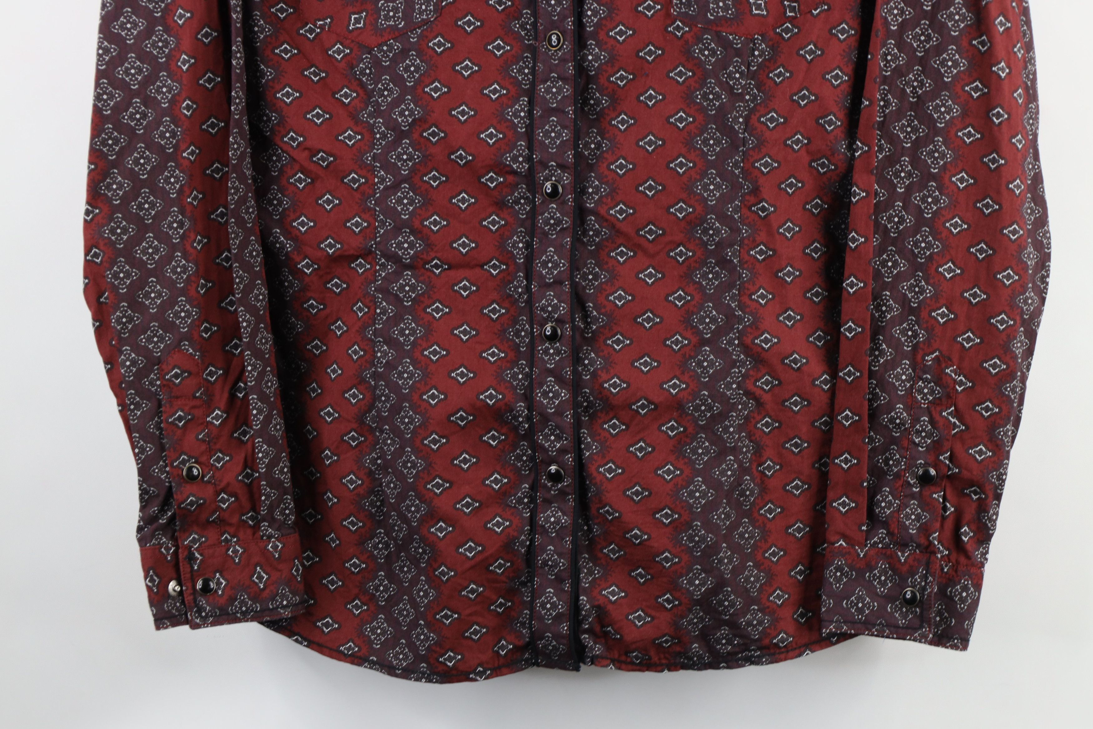 Vintage Vintage 90s Rockabilly Geometric Western Snap Button Shirt Size M / US 6-8 / IT 42-44 - 3 Thumbnail