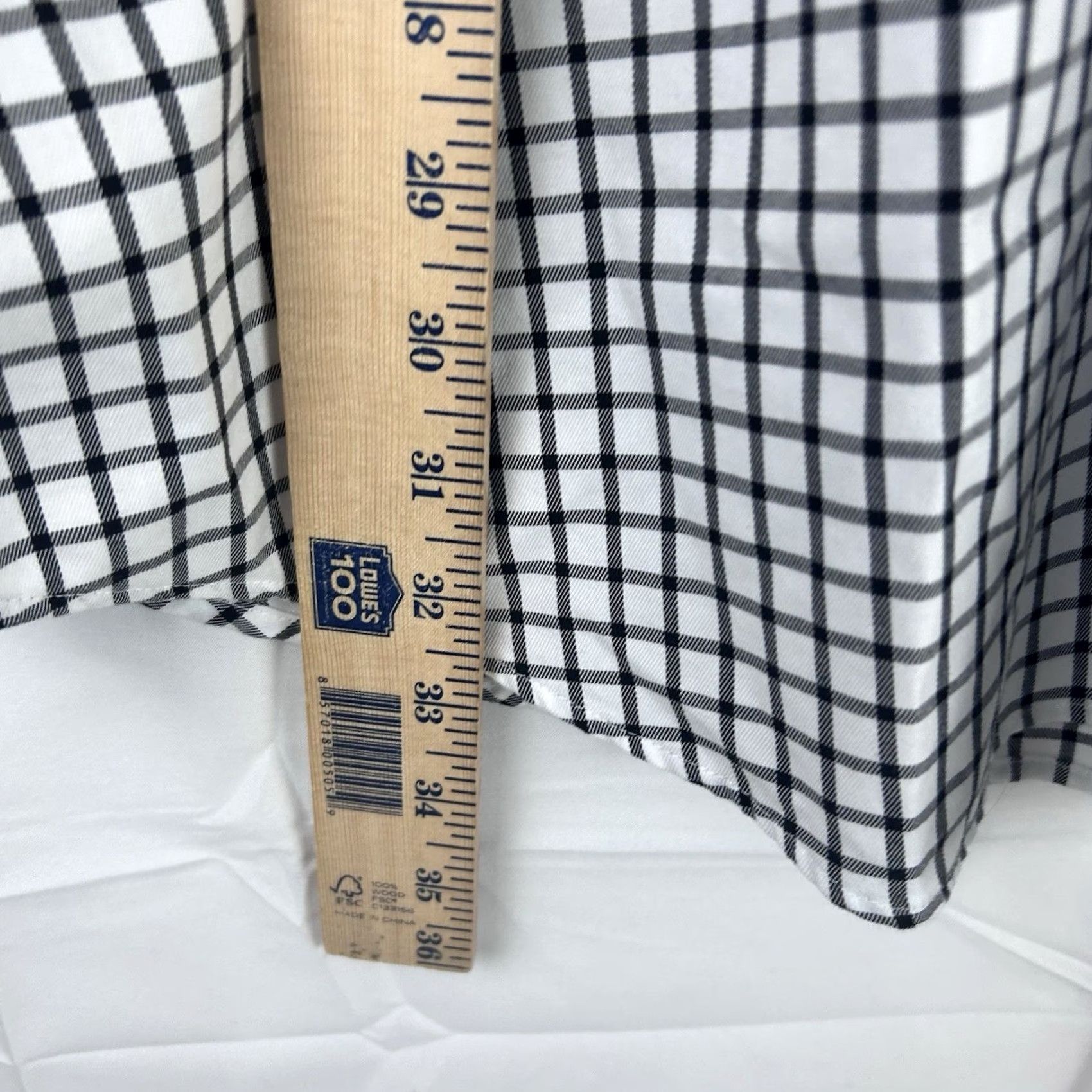 Peter Millar Peter Millar Shirt Mens 2XL White Black Check Long Sleeve Nanoluxe Easycare Dress Shirt Mens Size US XXL / EU 58 / 5 - 6 Thumbnail