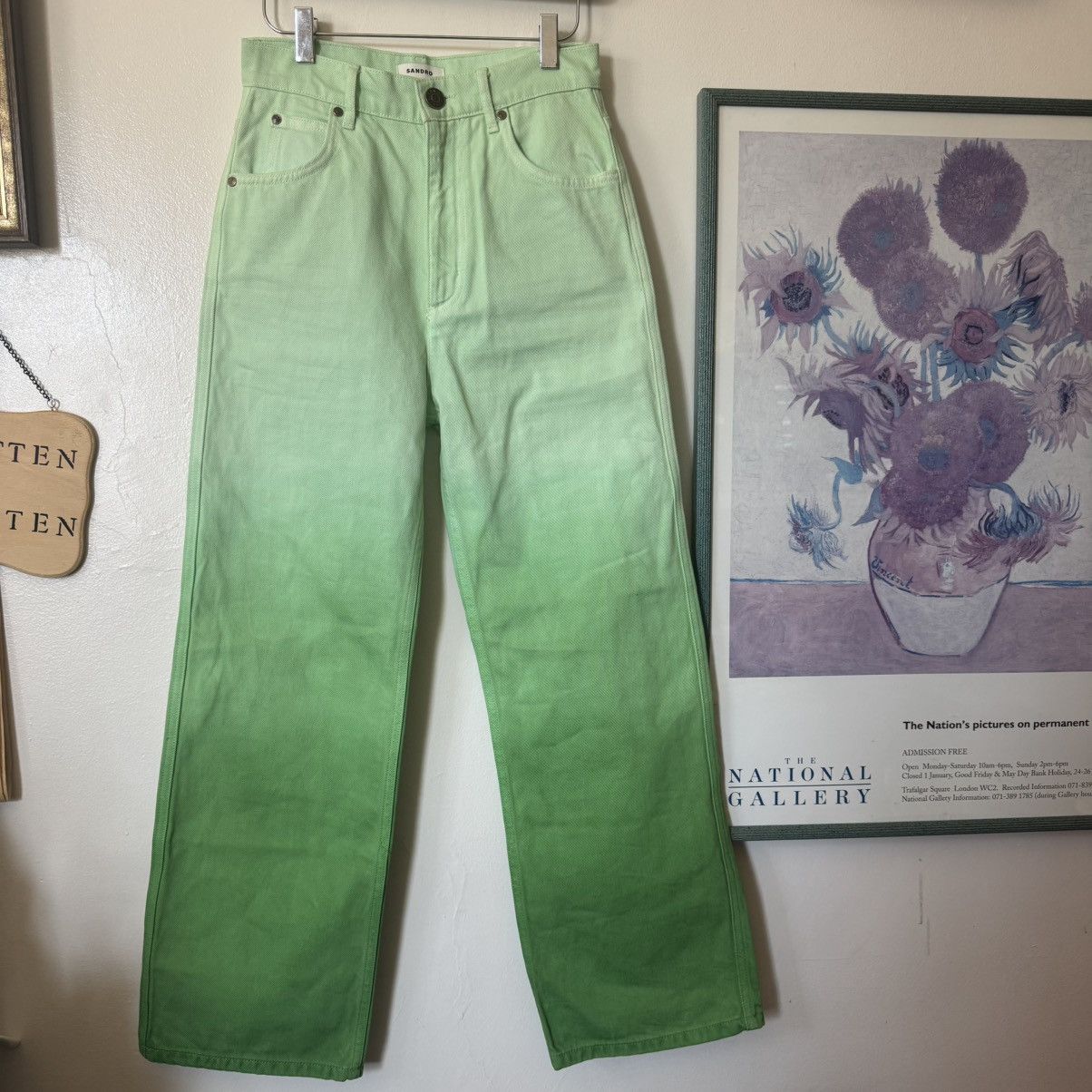Sandro BNWT Sandro Paris green gradient dyed jeans Size 27" / US 4 / IT 40 - 1 Thumbnail