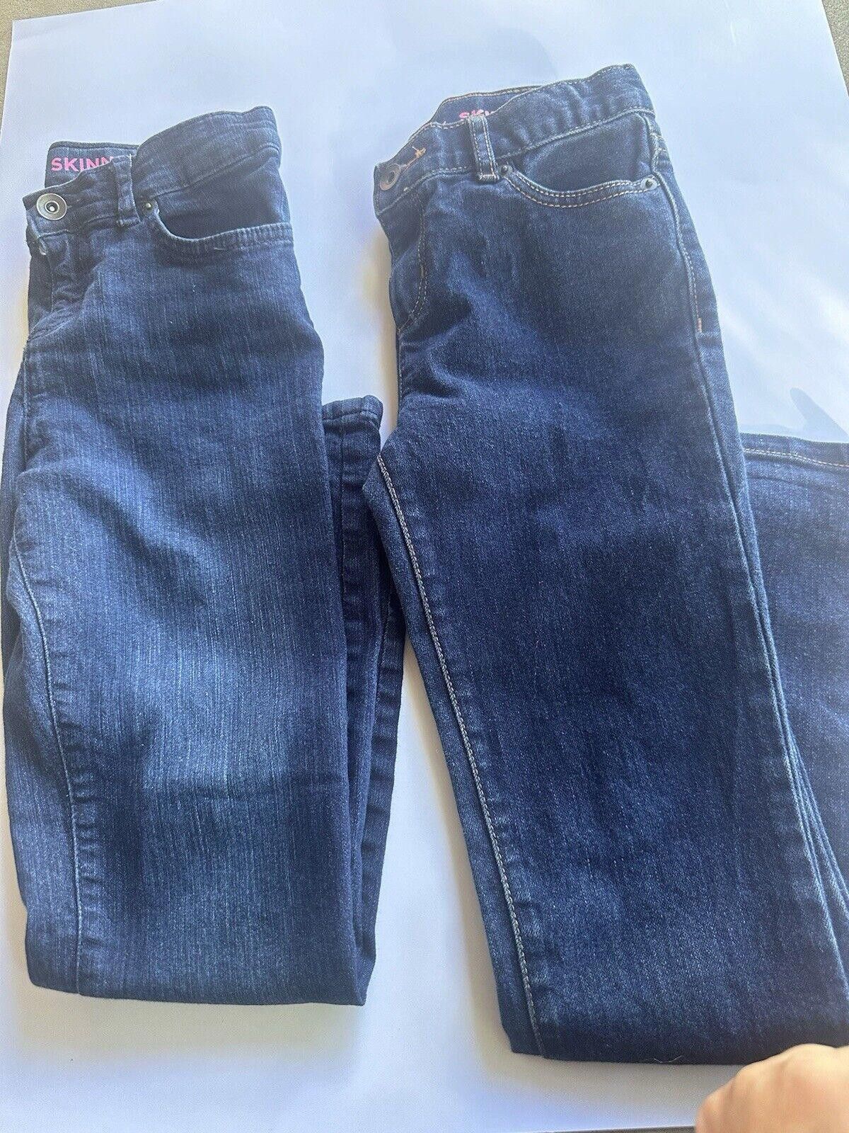 Designer Lot Of 2 girls children's place jeans skinny Size 10 Dark Size 24" / US 00 / IT 34 - 1 Thumbnail