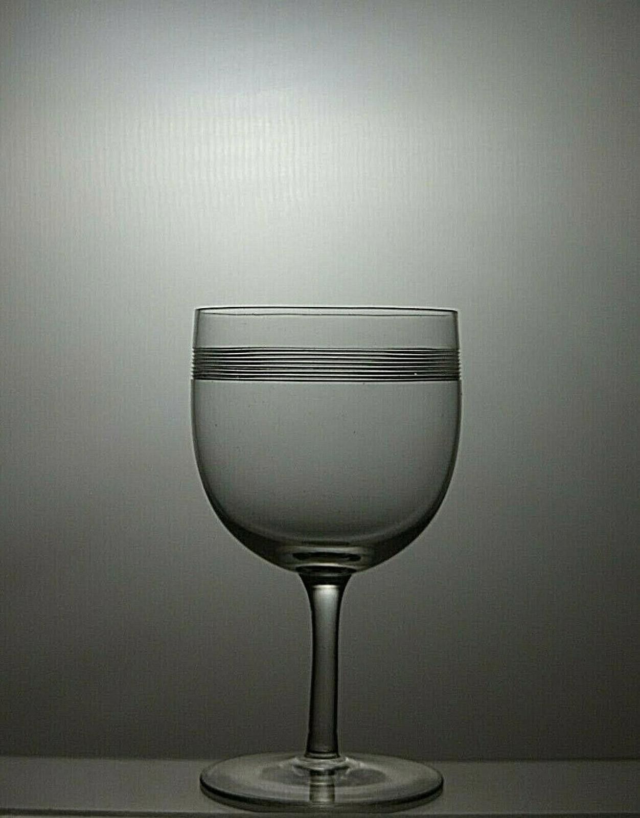 Starter Lead Crystal Set Of 4 Wine Glasses With Silver lines 4 1/2" Size ONE SIZE - 4 Thumbnail