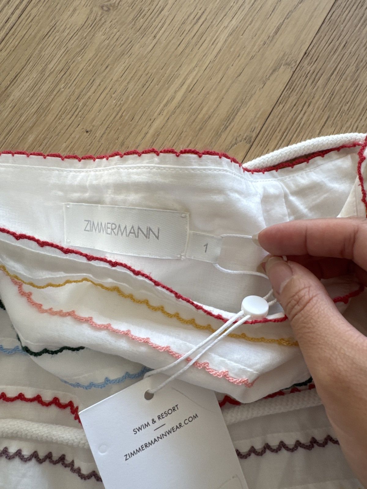 Zimmermann NEW Zimmerman Scallop Stripe Mini Skirt size 1 Size 28" / US 6 / IT 42 - 4 Thumbnail