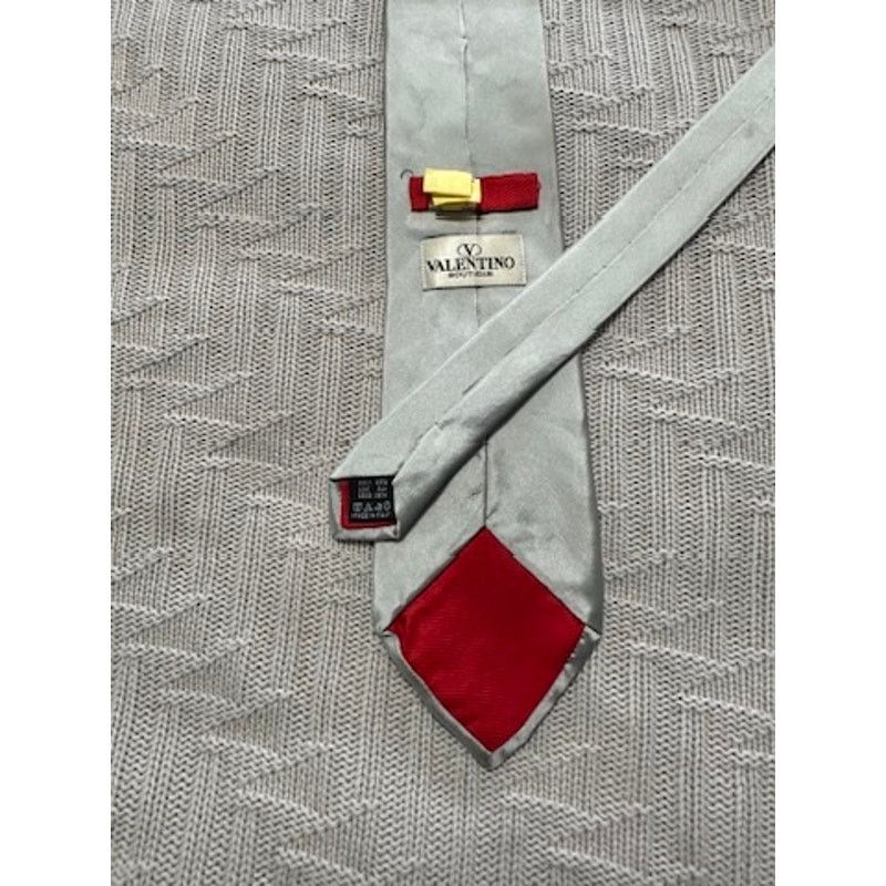 Valentino Valentino silver rhinestone Italian silk tie Size ONE SIZE - 3 Thumbnail