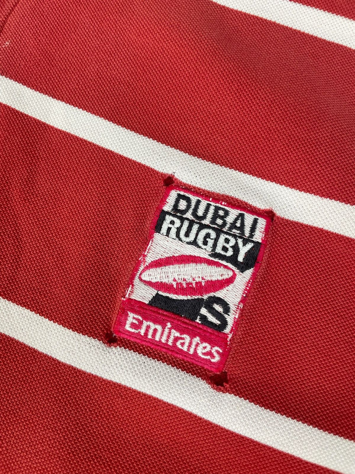 Vintage Vintage Dubai rugby polo red striped size XL Size US XL / EU 56 / 4 - 3 Thumbnail