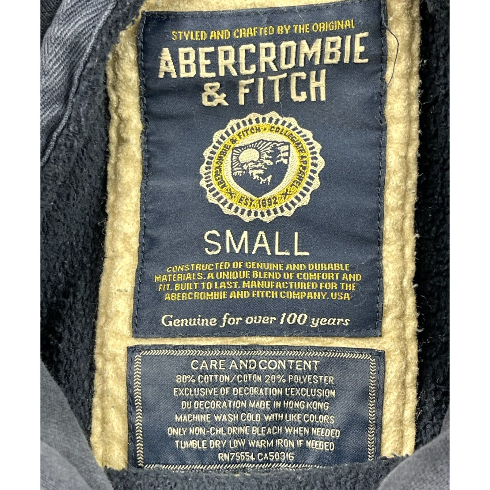 Abercrombie & Fitch VINTAGE Abercrombie & Fitch Hoodie Pullover Mens Small Blue NY Adirondacks Embroidered Size US S / EU 44-46 / 1 - 3 Thumbnail