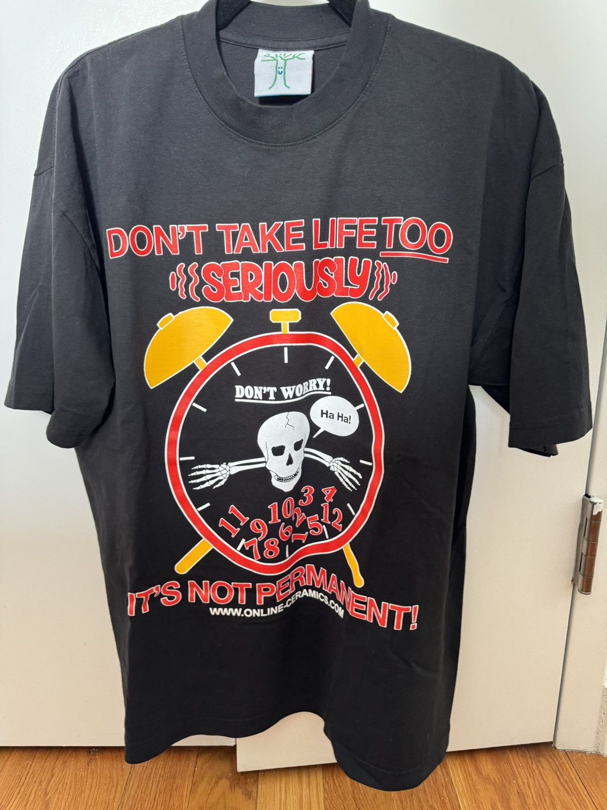 image of Online Ceramics Don’T Take Life Too Seriously Tee in Black, Men's (Size Large)